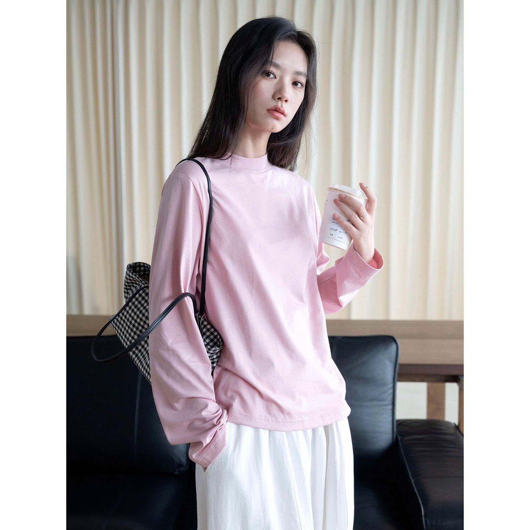 Damen Oversize-Langarmshirt mit Rundhals und Baumwoll-Jersey Echoarchiv