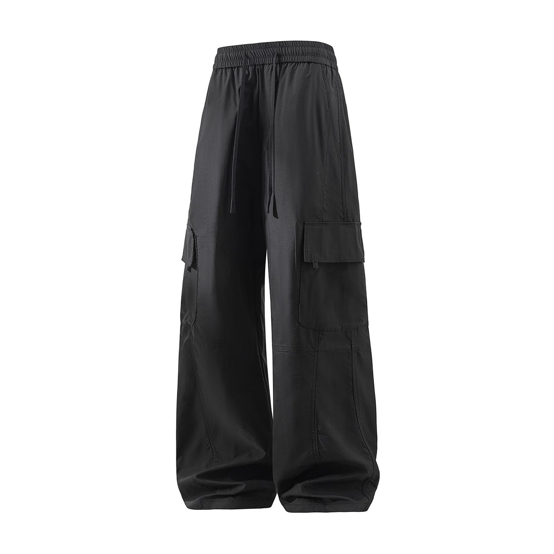 Herren Weite Cargo-Hose mit Tunnelzugbund, Utility‑Klappentaschen & entspannter Baggy‑Silhouette Echoarchiv