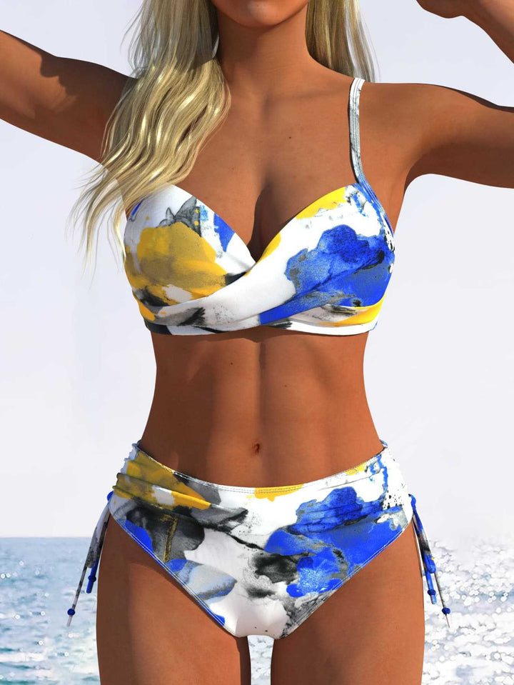 Damen Bikini-Set mit geometrischem Design und verstellbarem Bund Echo Archiv