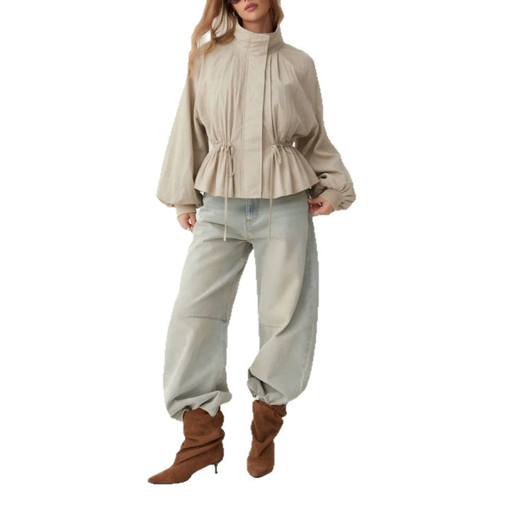 Damen Modische Bluse mit Raffung und Taillenzug Echo Archiv