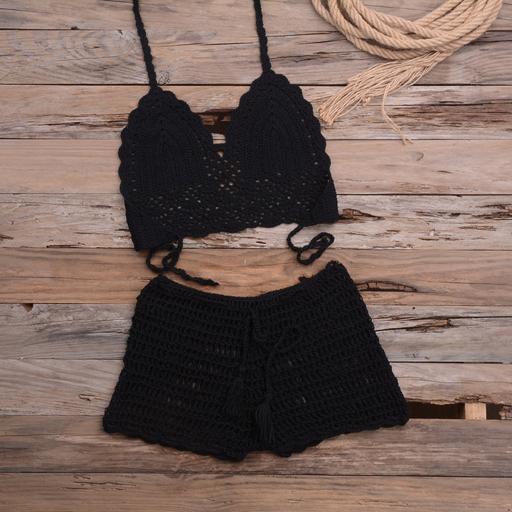 Häkel-Bikini-Set für Damen mit Zierstoff und verstellbaren Trägern – Echo Archiv