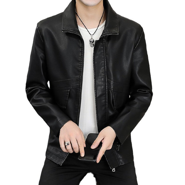 Herren modische Kunstlederjacke mit praktischen Taschen und stylischem Schnitt Echoarchiv