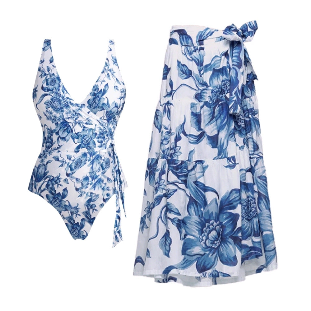 Damen Hoch tailliertes Bikiniset mit floralem Design Echo Archiv