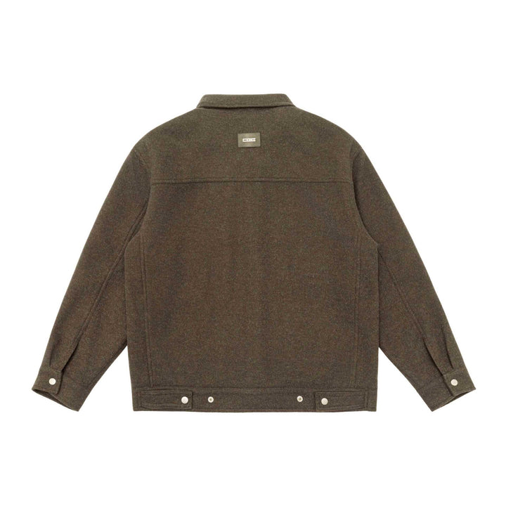 Herren Boxy-Wollmix-Blousonjacke mit Druckknopffront und aufgesetzten Pattentaschen Echoarchiv