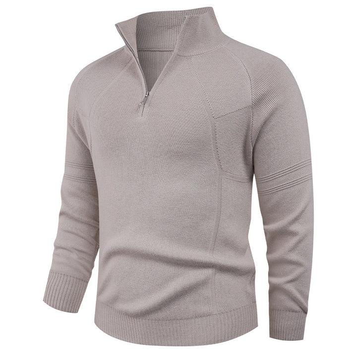 Herren Strickpullover mit modernem Reißverschluss und eleganter Struktur Echoarchiv