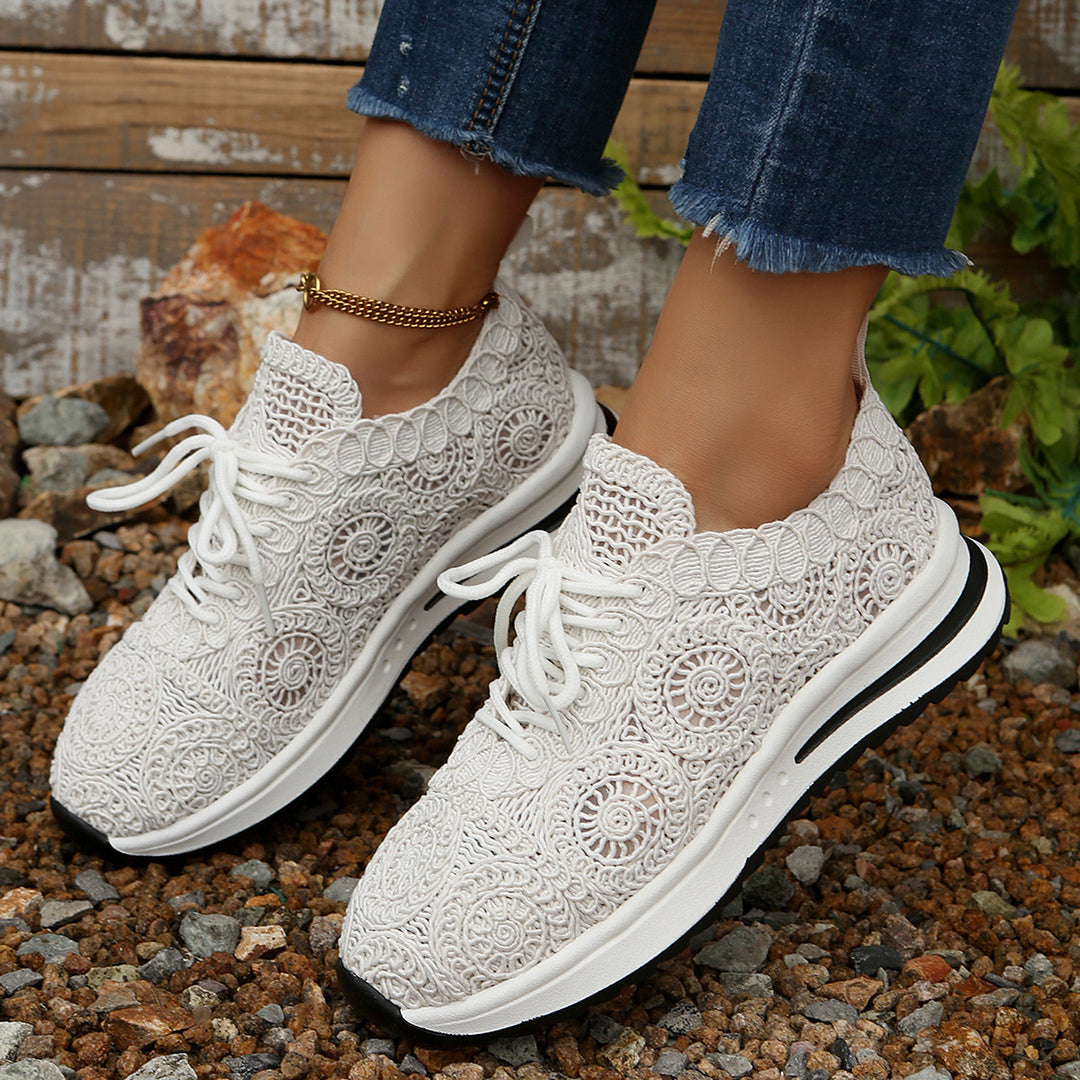 Damen  gestrickte Slip-On Plateau-Sneaker mit atmungsaktivem Obermaterial und gepolstertem Komfortfußbett Echo Archiv