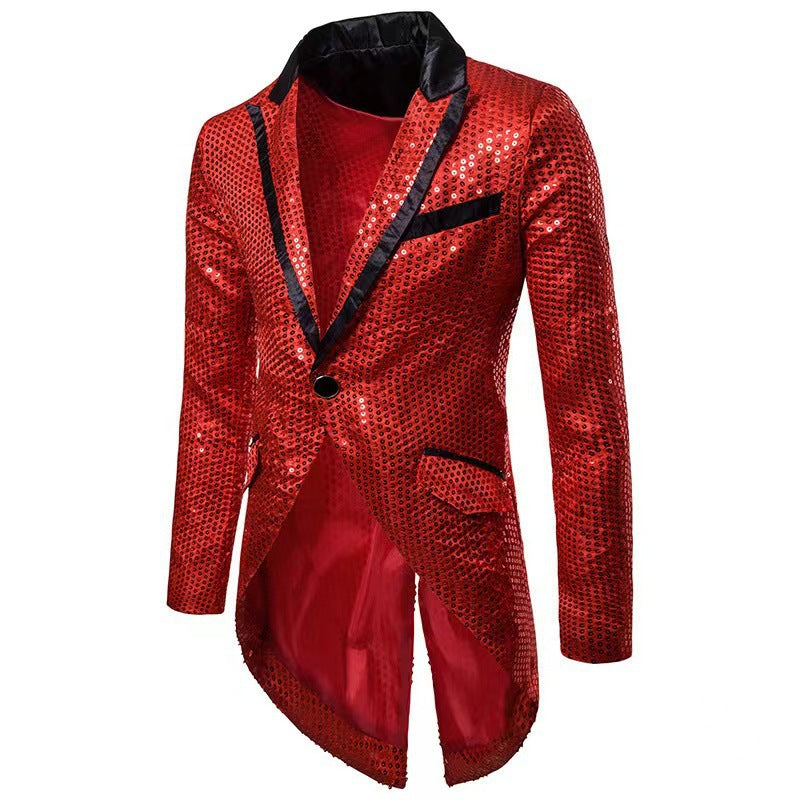 Herren modischer und glänzender Blazer mit schickem Schnitt Echoarchiv