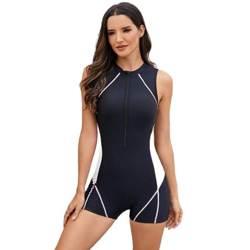 Damen Sportlicher Schwimmanzug mit Reißverschluss Echo Archiv