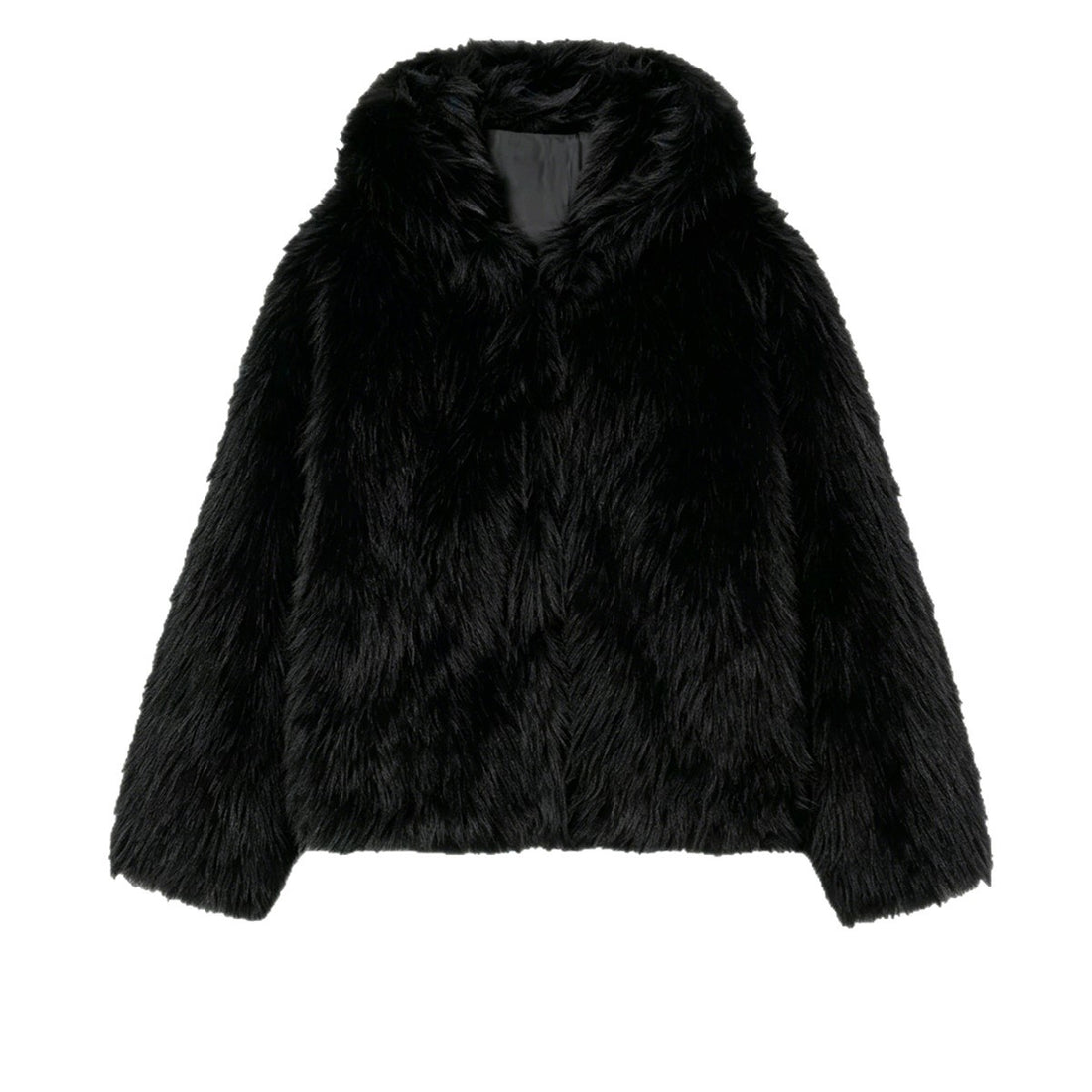 Damen Cropped Kunstpelz‑Jacke mit Kapuze, dichtem Langflor und Boxy‑Silhouette Echo Archiv