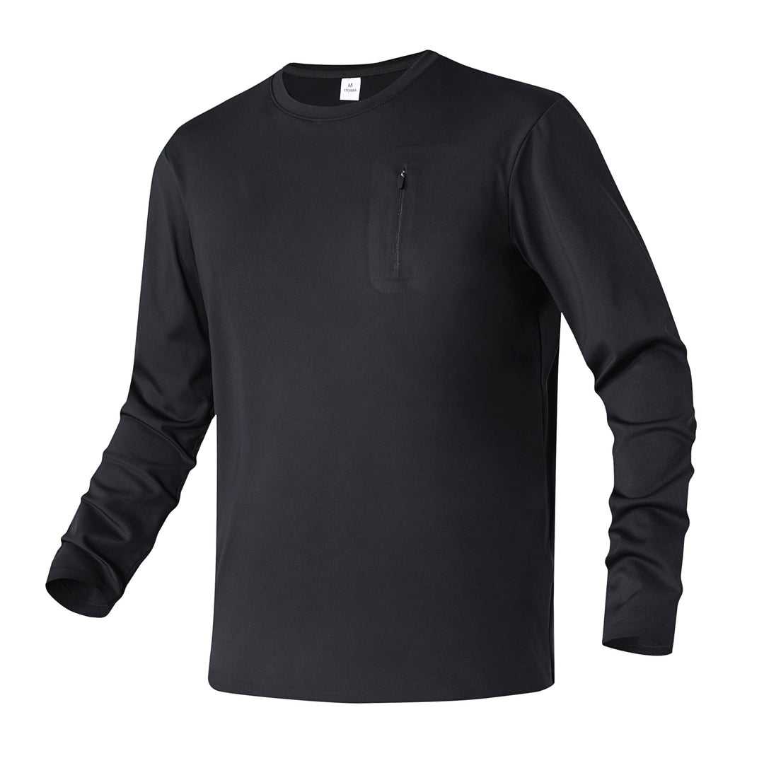 Herren Langarm-Performance-Shirt mit Brust-Reißverschlusstasche Echo Archiv