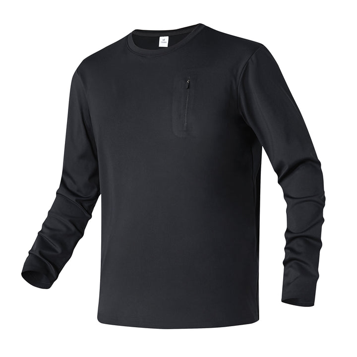 Herren Langarm-Performance-Shirt mit Brust-Reißverschlusstasche Echo Archiv
