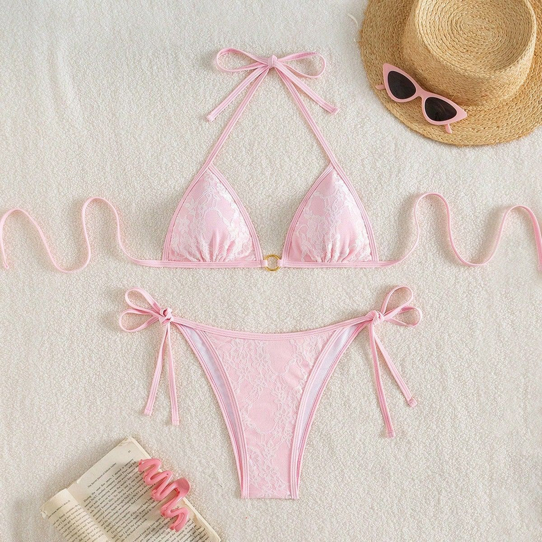 Damen Spitze Triangel-Bikini mit raffinierten Bindebändern Echo Archiv
