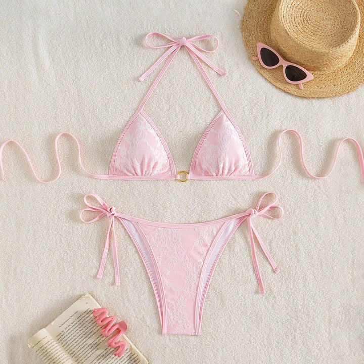 Damen Spitze Triangel-Bikini mit raffinierten Bindebändern Echo Archiv