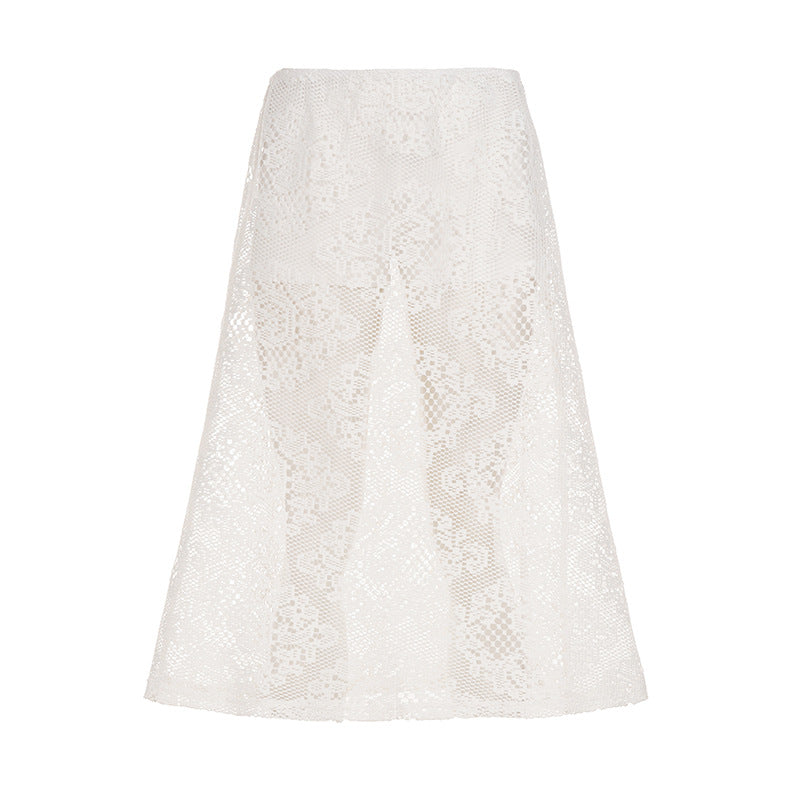 Damen Maxi-Rock aus exquisitem Spitzengewebe mit seitlichem Schlitz Echo Archiv