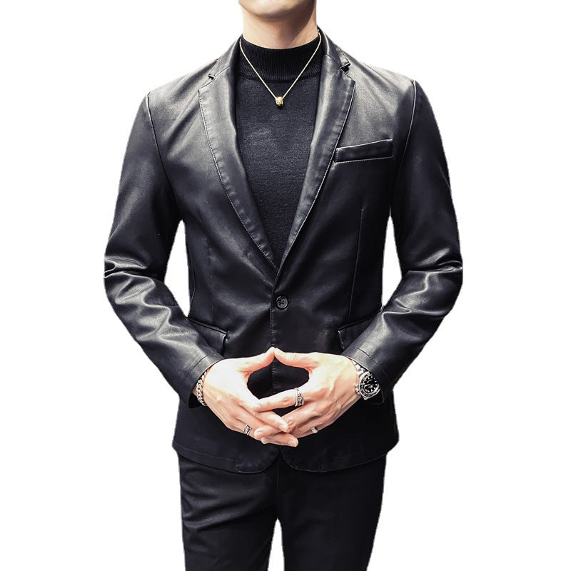 Herren elegante Kunstlederjacke Echoarchiv 1763006443