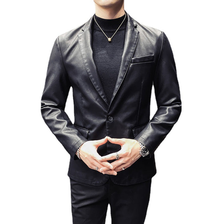 Herren elegante Kunstlederjacke Echoarchiv 1763006443