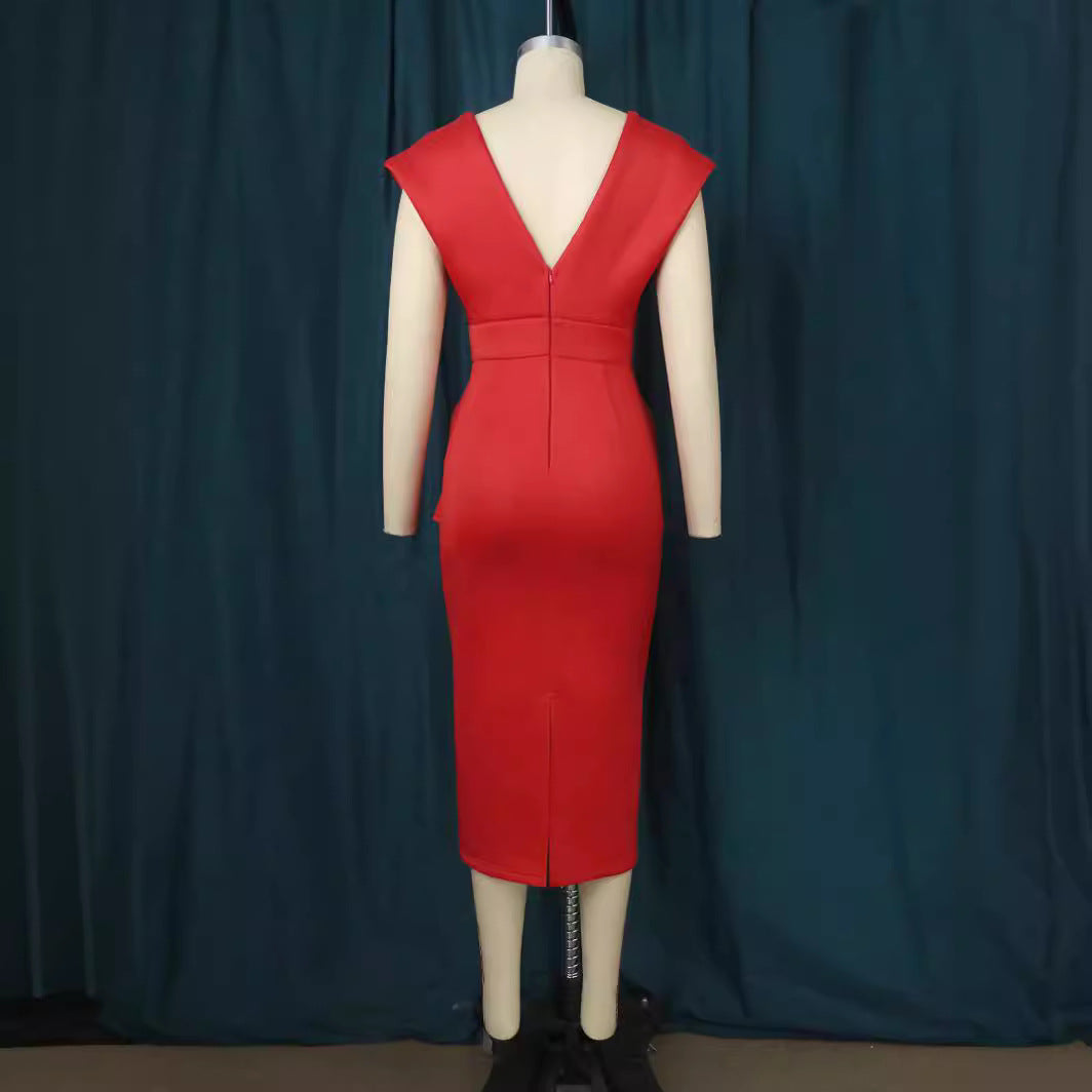 Damen Midi-Dress mit elegantem Drapierungsdesign Echo Archiv