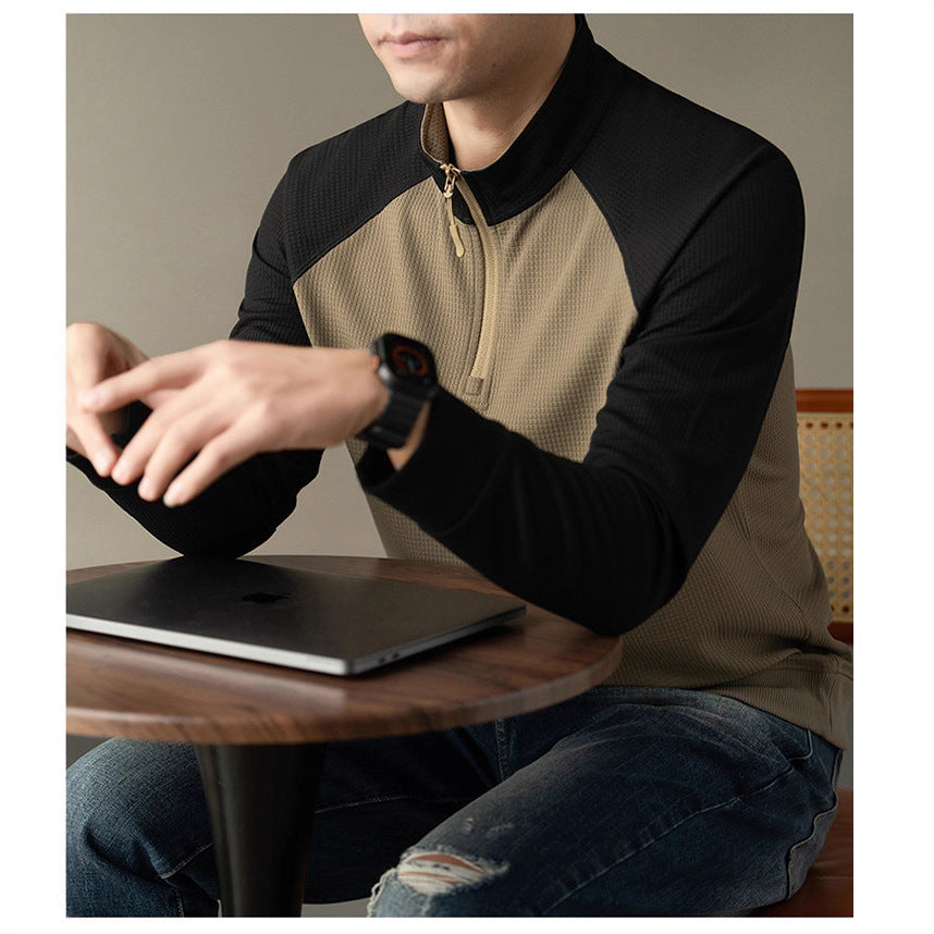 Herren funktionales Langarmshirt mit hohem Kragen und innovativer Reißverschlussöffnung Echoarchiv