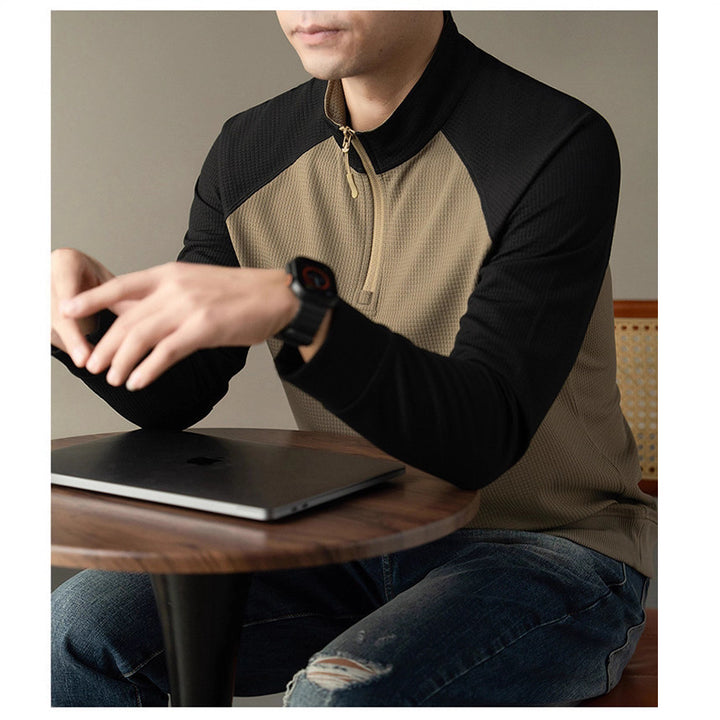 Herren funktionales Langarmshirt mit hohem Kragen und innovativer Reißverschlussöffnung Echoarchiv