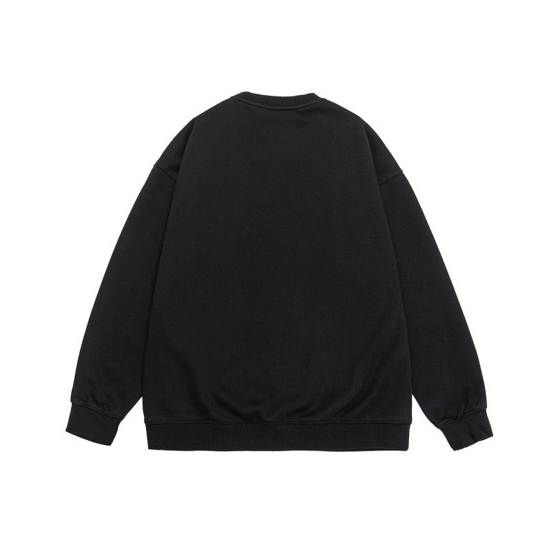 Unisex Lockeres Oversize-Sweatshirt mit verwaschenem Script‑Print, gerippten Bündchen und Relaxed‑Fit Echoarchiv