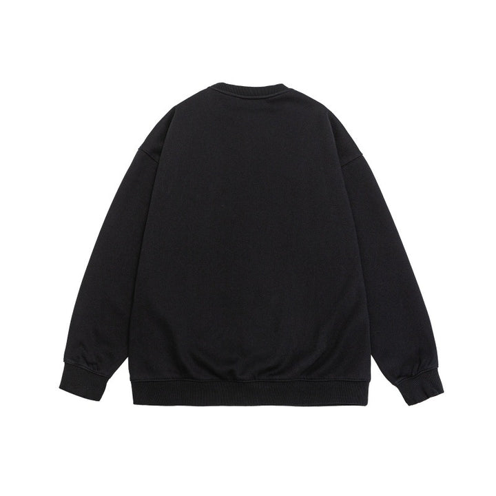 Unisex Lockeres Oversize-Sweatshirt mit verwaschenem Script‑Print, gerippten Bündchen und Relaxed‑Fit Echoarchiv