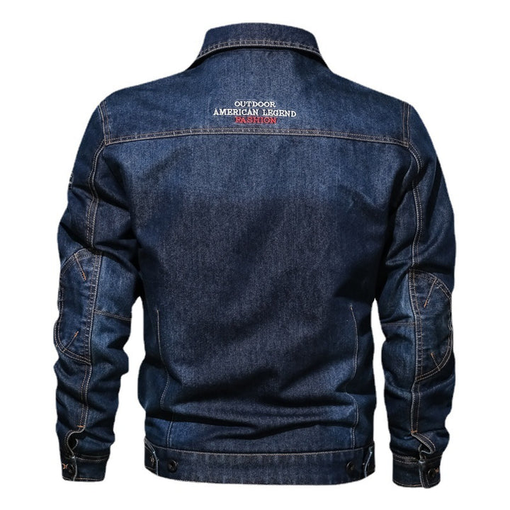 Herren Denim-Truckerjacke aus Baumwollmix mit Kontrastnähten und Brustpattentaschen – Denvaro
