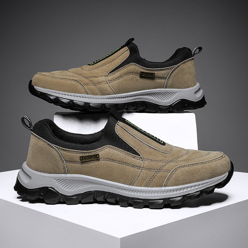 Herren robuste Slip-On Outdoor-Sneaker aus Veloursimitat mit griffiger Trailsohle – Norré