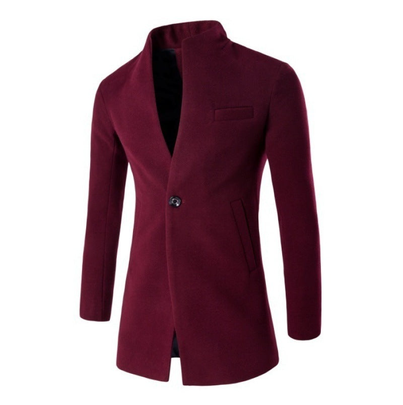 Herren elegante Wolljacke mit modernem Stehkragen Echoarchiv