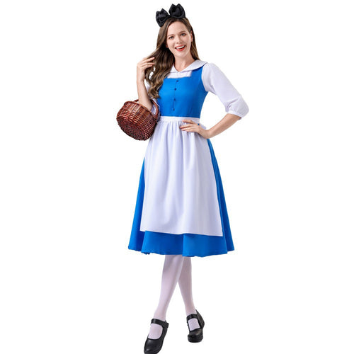 Damen nan vintage Schürzenkleid mit tailliertem Schnitt und Stehkragen Echo Archiv