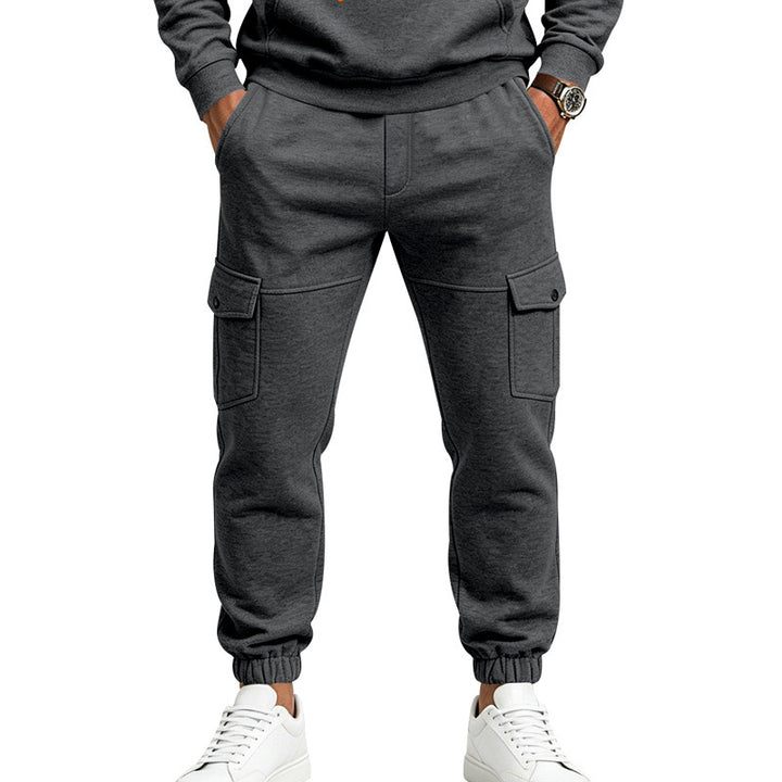 Herren Cargo-Jogginghose mit seitlichen Klappentaschen, Kordelzug und Elastischen Bündchen Echoarchiv