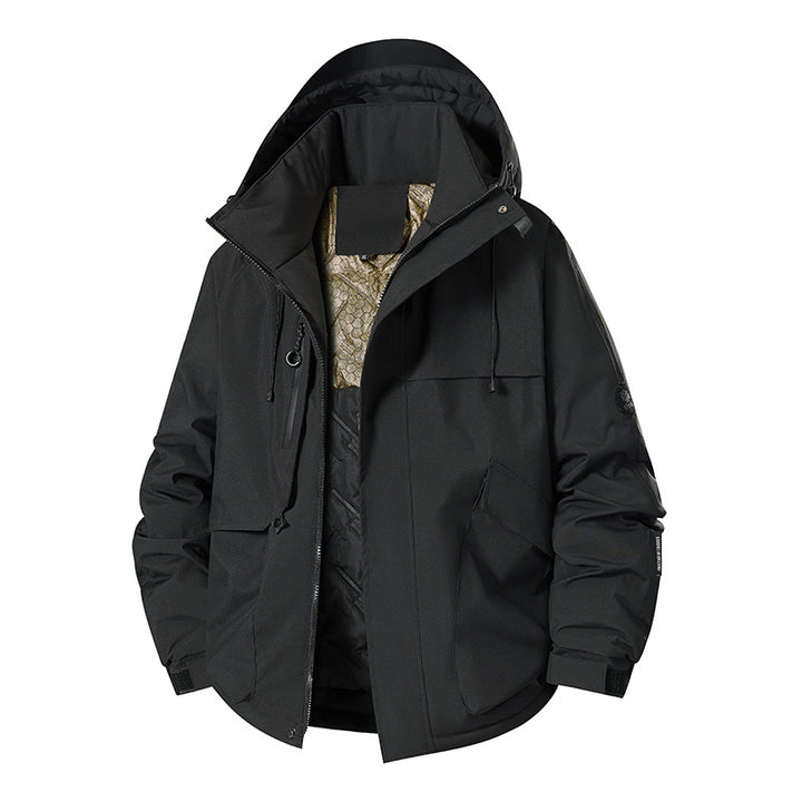 Herren multifunktionale Wetterjacke mit Innenfleece und verstellbarer Kapuze Echoarchiv