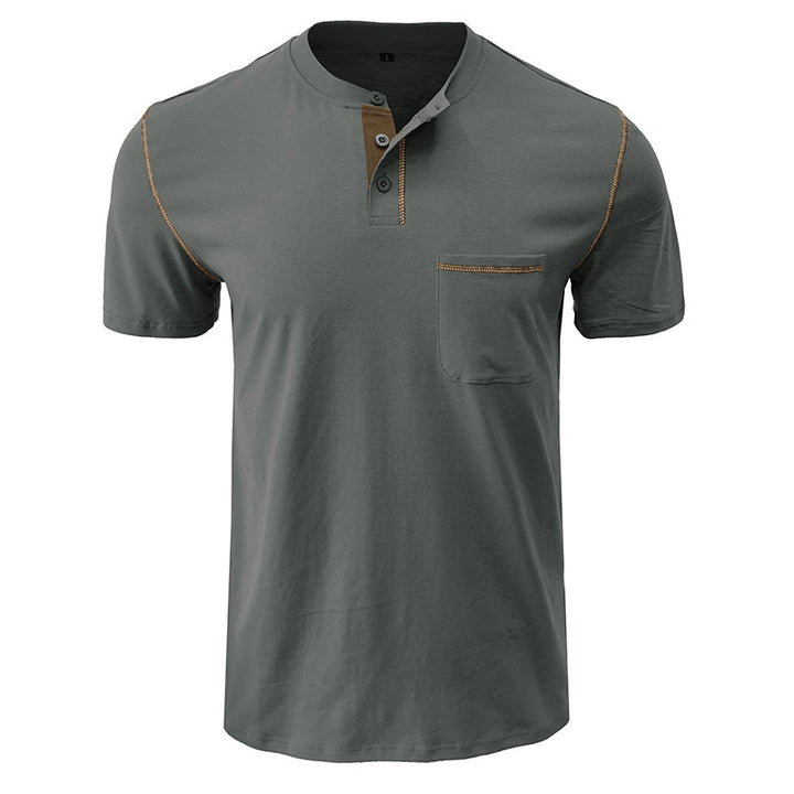 Herren Kurzarmshirt mit modischem Henley-Ausschnitt und praktischer Brusttasche Echoarchiv