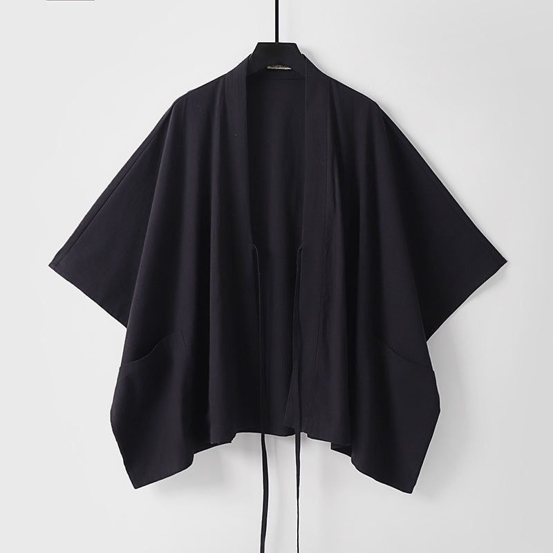 Damen Oversize Kimono-Cardigan mit Bindeband und aufgesetzten Taschen Echoarchiv