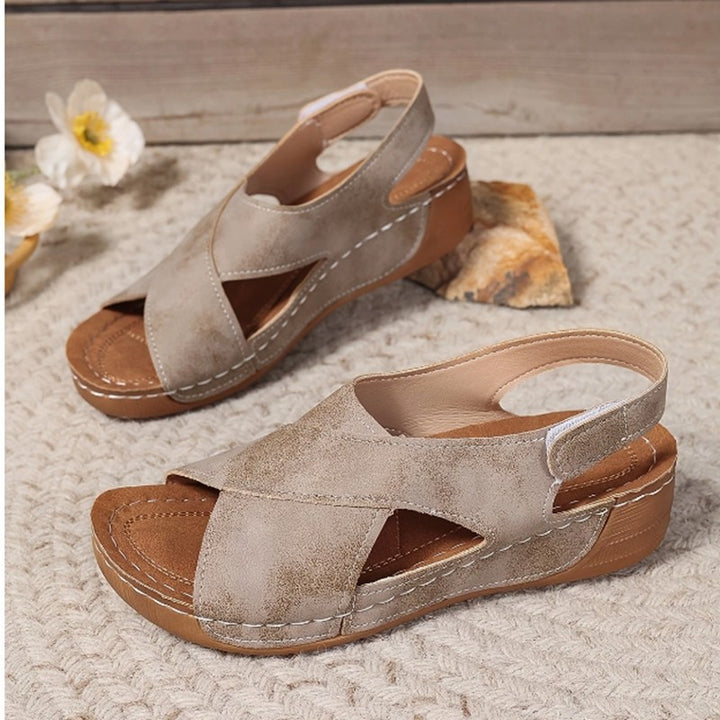 Damen Bequeme orthopädische Sandalen mit verstellbarem Fersenriemen – Sorelia