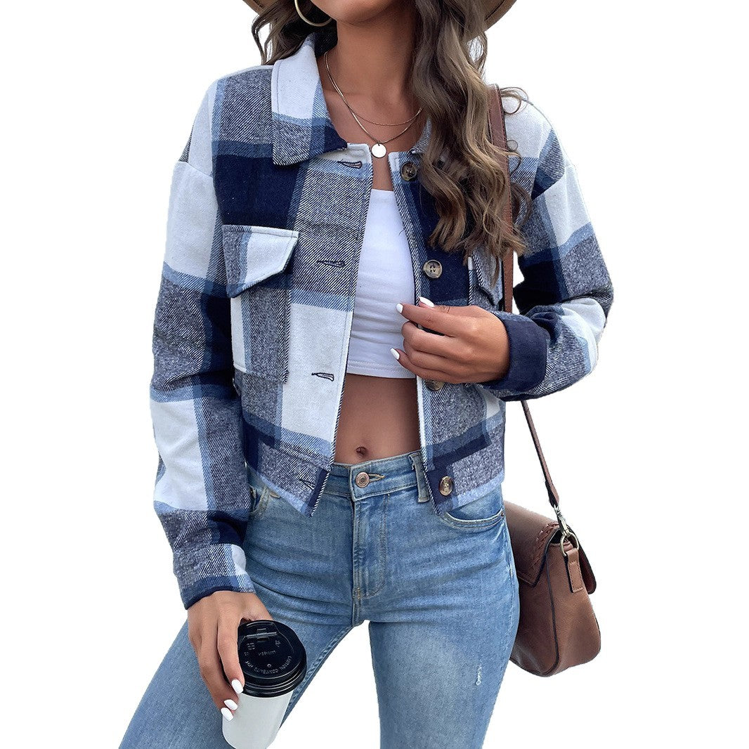 Damen Kariertes Freizeitjacke Echo Archiv