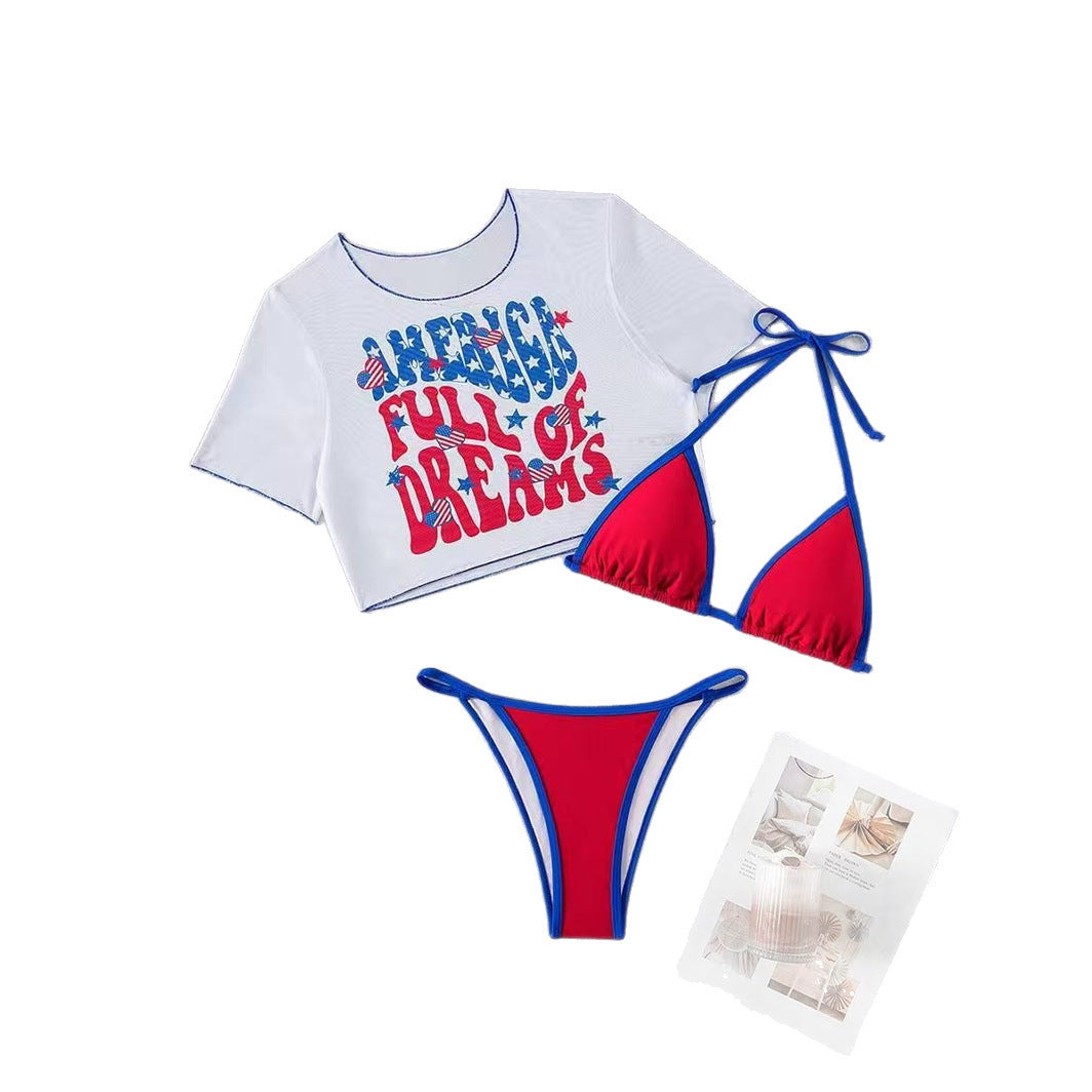 Damen Crop Top und Hochschnitt Bikinihöschen Echo Archiv