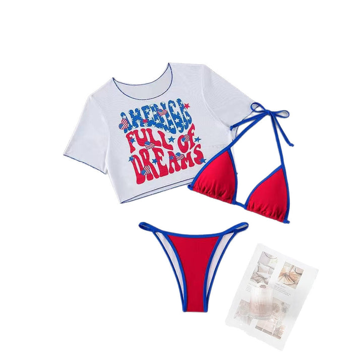 Damen Crop Top und Hochschnitt Bikinihöschen Echo Archiv