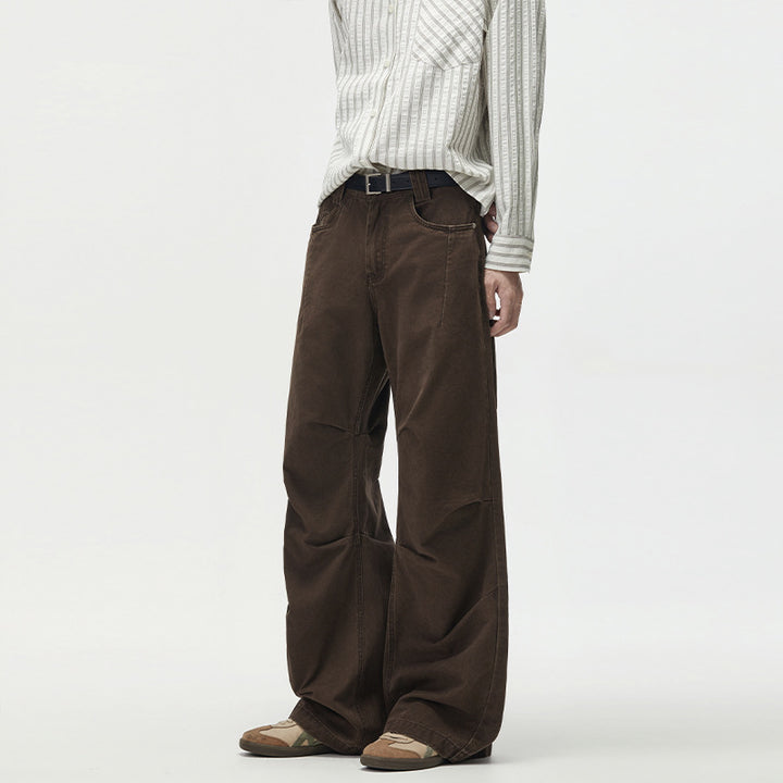 Damen Extraweite Palazzohose aus Baumwoll-Twill mit markanten Knieabnähern Echo Archiv