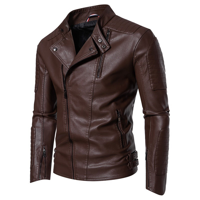 Herren Modische Bikerjacke aus Kunstleder Echo Archiv