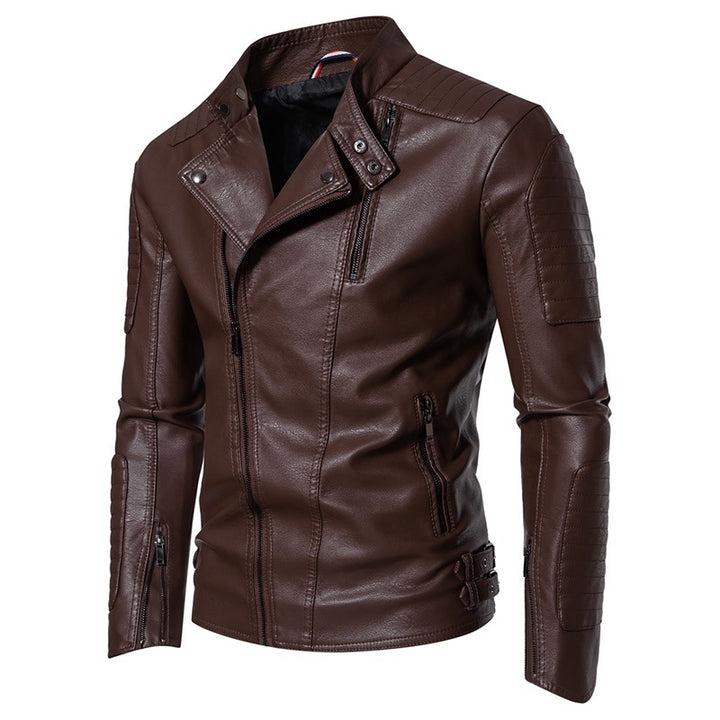 Herren Modische Bikerjacke aus Kunstleder Echo Archiv