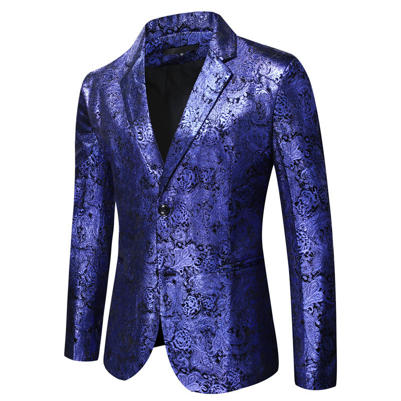 Herren eleganter Pailletten-Blazer mit modernem Leopardenmuster Echoarchiv