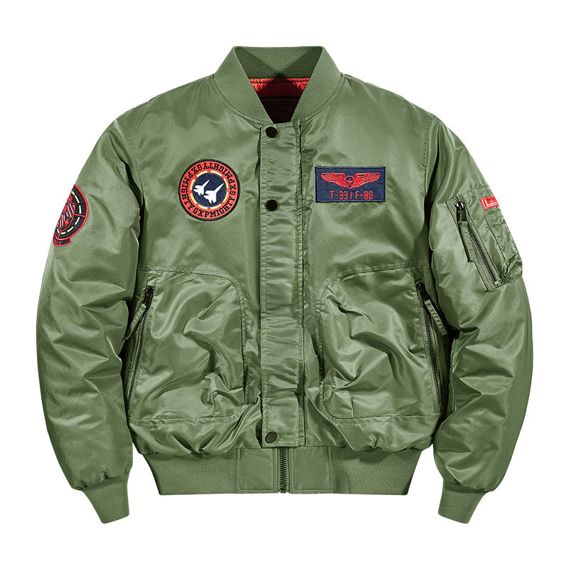 Herren  flugzeuginspiriertes Patch-Detail isolierte Pilot-Bomberjacke Echo Archiv