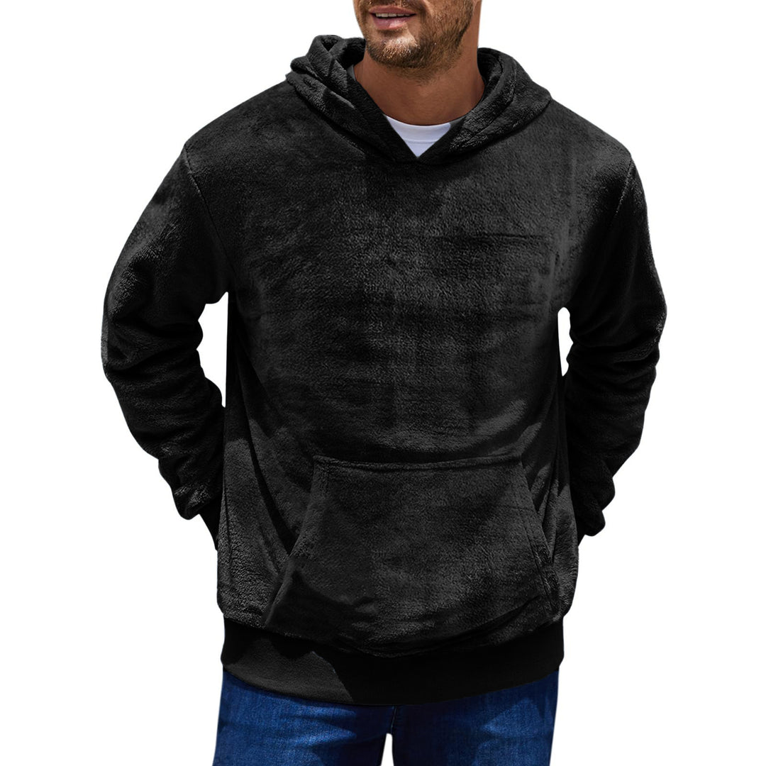 Herren kuscheliger Fleece Hoodie mit Kängurutasche Echoarchiv