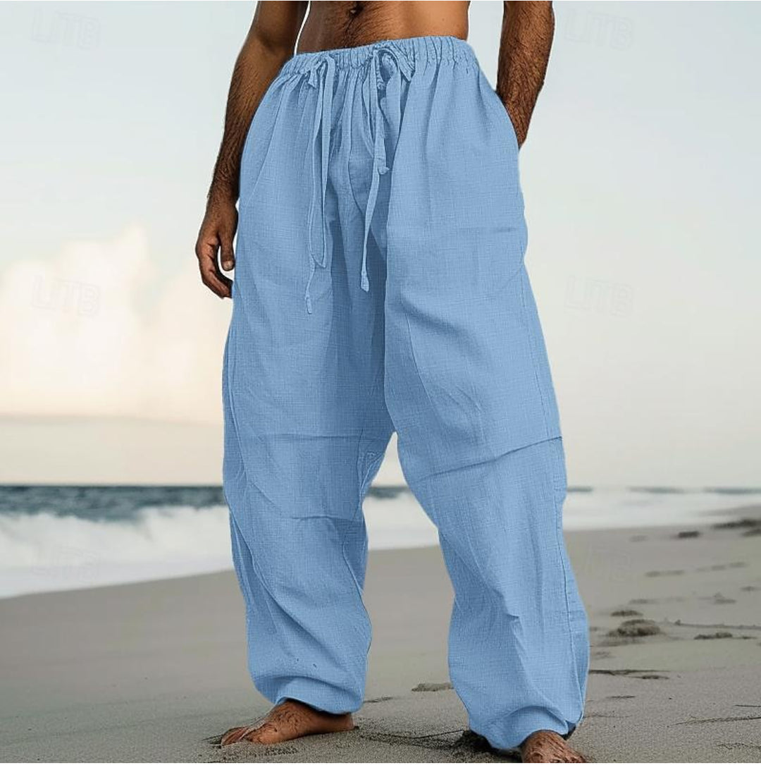 Herren luftige Leinenhose mit elastischem Bund Echoarchiv