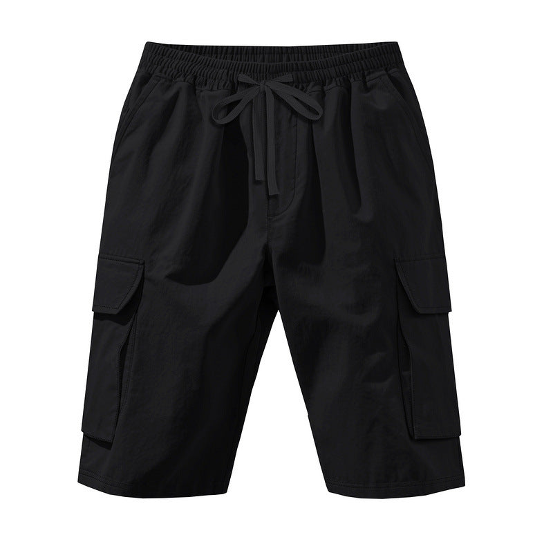 Herren nan knielange Utility-Shorts aus leichtem Baumwollmix mit elastischem Tunnelzugbund und aufgesetzten Klappentaschen Echo Archiv