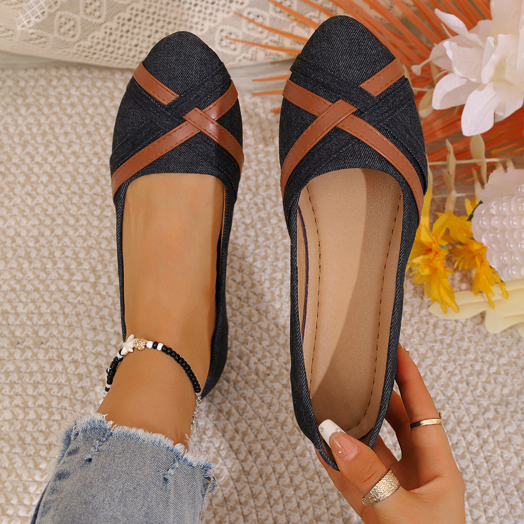 Damen Ballerinas mit elegantem Kreuzriemen Echoarchiv
