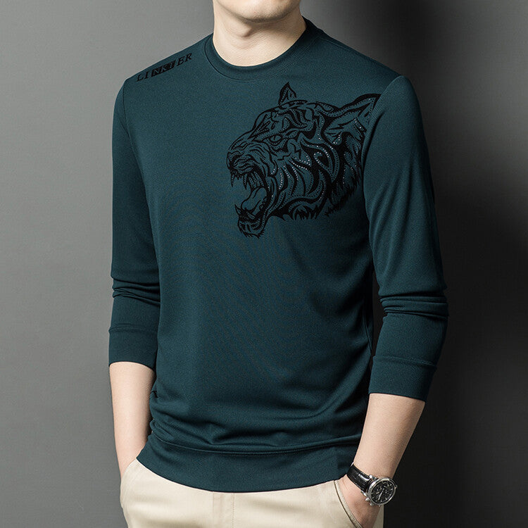 Herren Langarmshirt mit tigerinspirierter Grafik Echoarchiv