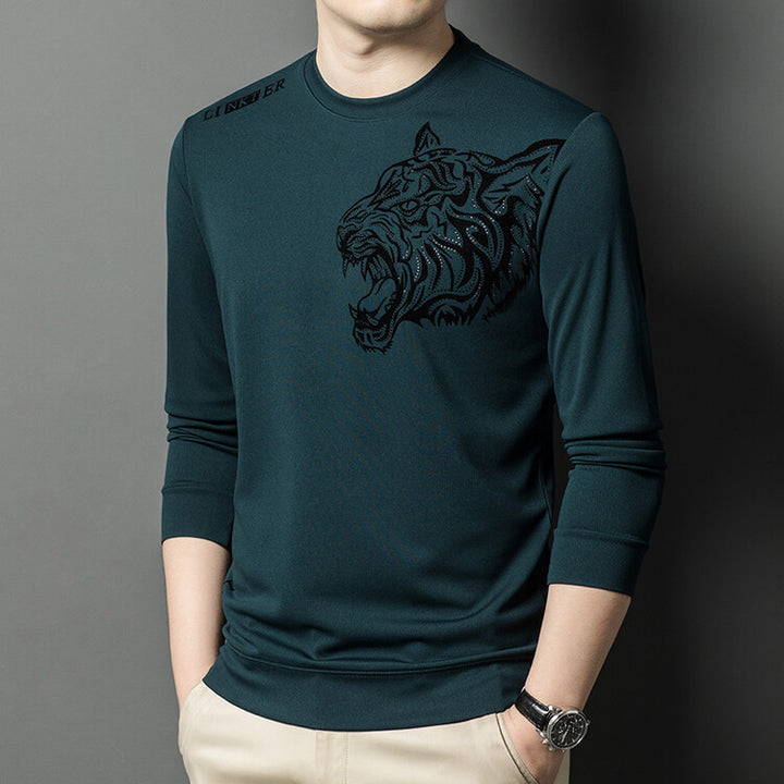 Herren Langarmshirt mit tigerinspirierter Grafik Echoarchiv