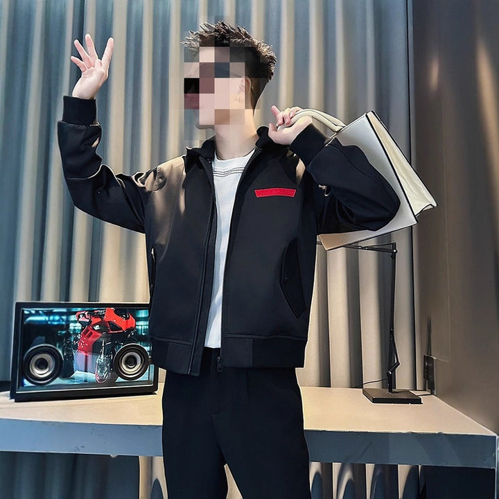 Herren Modische Kapuzenjacke mit buntem Druck Echoarchiv