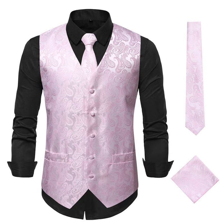 Herren nan Paisley Satin Anzugweste Set mit Krawatte und Einstecktuch Echo Archiv